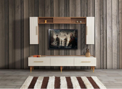Wall unit Living room Modern style luxurious Furniture Wall units Shelf 3pcs